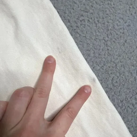 Empyre Tori Cargo Jeans 2 High Rise Baggy Wide Leg Y2K White Denim Pants XS - Picture 13 of 16